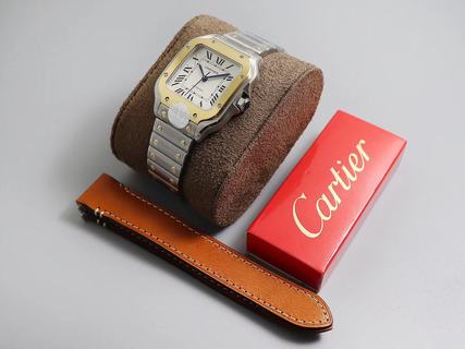 Replica Cartier Santos De Cartier W2SA0006 BV factory 1:1 best edition, V2 40MM Or 35mm Stainless Steel & Yellow Gold White Dial M9015