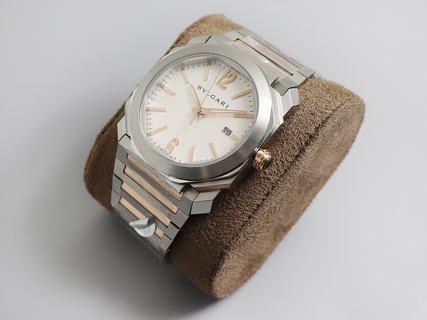 Replica Bvlgari Octo Solotempo 101964 The Best BV Factory Rose gold Links with White Dial Swiss BVL193