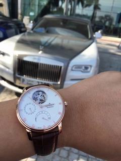 Replica Blancpain Villeret Tourbillon 8 Days 6025-3642-55B JB Factory 1:1 Best Edition, Power Reserve, White Dial, Brown Leather Strap, SWISS Tourbillon Automatic Movement