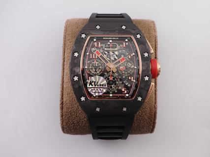 Replica Richard Mille RM011 NTPT Chrono KV Factory V2 Latest Maximum version Forged Carbon Black Dial Swiss 7750 