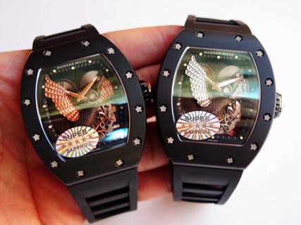 Replica Richard Mille RM023 Noob Factory KV 1:1 Best Edition, Ceramic, Rose Gold Eagle Skeleton Dial, Black Rubber Strap, M8215 Automatic Movement
