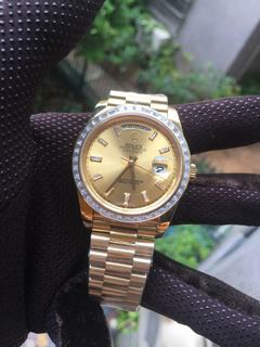 Rolex Day-Date 40 228348RBR EW Factory 1:1 Best Edition, 40MM, Yellow Gold, Diamonds Bezel, Champagne & Diamonds Dial, Yellow Gold Bracelet, SWISS Rolex 3255 Automatic Movement