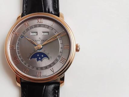 Blancpain Villeret 6654A-1127-55B OM Factory 1:1 best edition, Rose Gold Grey Dial Swiss 6654,All functions are the same as the original!