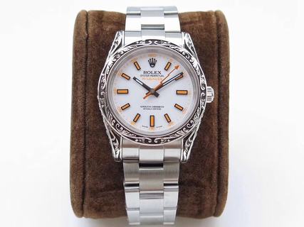 Replica Rolex Milgauss 116400GV Noob Factory GG 1:1 Best Edition, 40MM, Stainless Steel, White Dial, Stainless Steel Bracelet, SWISS ETA 2824 Automatic Movement