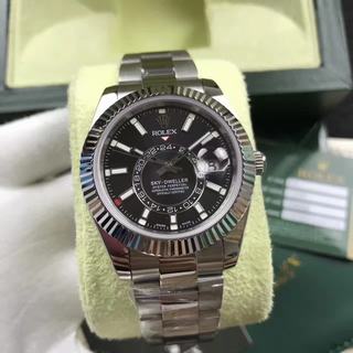 Replica Rolex Sky-Dweller 42mm Noob Factory 1:1 Best Edition,, Stainless Steel, Black Dial, Stainless Steel Bracelet, SWISS Rolex 3255 Automatic Movement
