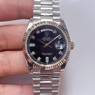 Replica Rolex Day-Date 36mm 128239 EW Factory SS Black Dial Swiss 3255