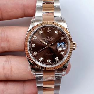 Replica Rolex Datejust 36mm 126231 EW Factory SS & Two-Tone Rose Gold Chocolate Dial Swiss 3235