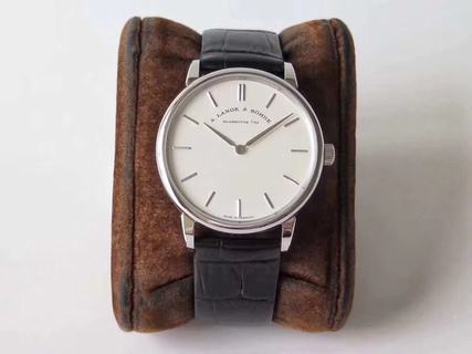 Replica A.Lange & Sohne Saxonia Thin 211. White dial on Black Leather Strap 2892 movement