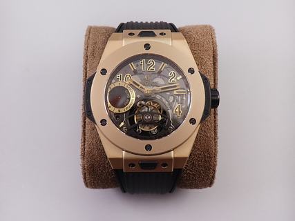 Replica Hublot Big Bang Tourbillon King Tourbillon 45mm Yellow Gold MJ Factory Best Edition Skeleton Dial Swiss HUB6018