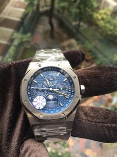 Replica Audemars Piguet Royal Oak Perpetual Calendar 41MM 26574ST.OO.1220ST.02 JF 1:1 Best Edition, Annual Calendar, Stainless Steel, Blue Dial, Stainless Steel Bracelet, SWISS Audemars Piguet 5134 Automatic Movement