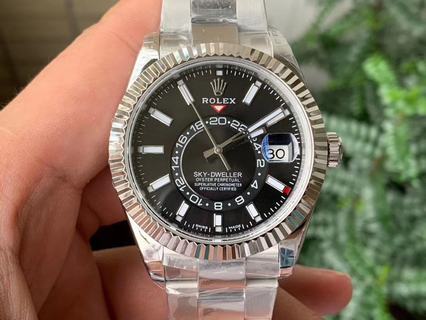 Replica Rolex Sky-Dweller 326934 Noob Factory SS Black Dial Swiss 9001