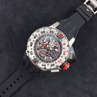 Replica Richard Mille RM032 Noob Factory V6F 1:1 Best Edition, Stainless Steel, Black & Skeleton Dial, Black Rubber Strap, Swiss 7750 Automatic Movement