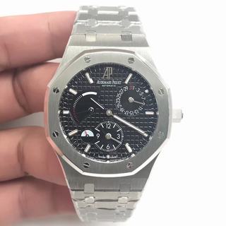 Replica Audemars Piguet Royal Oak Dual Time 39mm Automatic in Steel on Steel Braclet with Black Dial 26120ST