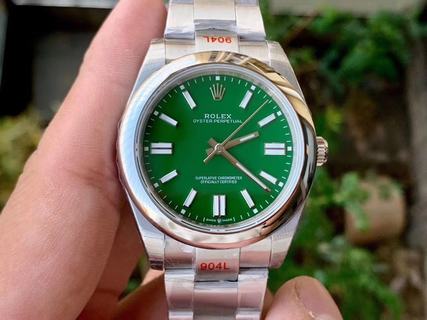 Replica 2020 New Rolex Oyster Perpetual 41mm 124300 EW factory SS 904L Green Dial Swiss 3230