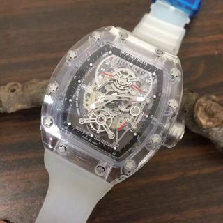 Replica Richard Mille RM056-02 Limtied Edition Noob Factory V6F 1:1 Best Edition, Sapphire, Black & Skeleton Dial, White Silicone Strap, M9015 Automatic Movement