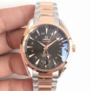 Replica Omega Seamaster Aqua Terra 150M GMT 43MM 231.20.43.22.06.003 VS 1:1 Best Edition, GMT, Stainless Steel, Rose Gold Bezel, Brown Dial, Stainless Steel & Rose Gold Bracelet, SWISS Omega 8605 Automatic Movement