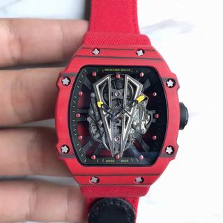 Replica Richard Mille RM27-03 Rafael Nadal Noob Factory KL 1:1 Best Edition, Red Forged Carbon, Black Skeleton Dial, Red Nylon Strap, M9015 Automatic Movement