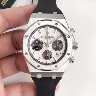 Replica Audemars Piguet Royal Oak Chronograph 26331 BF Factory 1:1 Best Edition, Chronograph, 41MM, Stainless Steel, Silver Dial, Black Rubber Strap , SWISS ETA 7750 Automatic Movement
