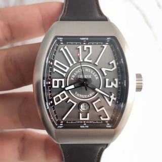 Replica Franck Muller Vanguard V45 TF Factory 1:1 Best Edition, Titanium, Anthracite Dial, Grey Leather Strap, SWISS ETA 2892-2 Automatic Movement