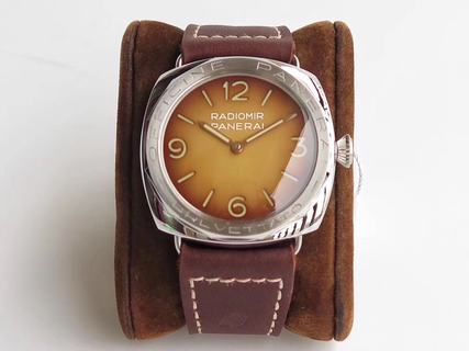 Replica Panerai Radiomir 3 Days Acciaio Brevettato PAM687 SF Factory 1:1 Best Edition, 47MM, Stainless Steel, Brown Dial, Brown Leather Strap, SWISS Panerai P3000 Manual Winding