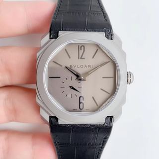 OCTO 12028 Satin-polished SS JL Best Edition Gray dial On Black Leather Strap A2824