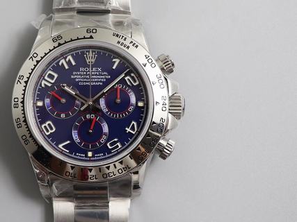 Replica Rolex Daytona Cosmograph 116520 JH Factory 1:1 Best Edition Stainless Steel Blue Dial Swiss 4130 Run 6@SEC