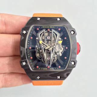 Replica Richard Mille RM27-03 Rafael Nadal Noob Factory KL 1:1 Best Edition, Forged Carbon, Black Skeleton Dial, Orange Nylon Strap, M9015 Automatic Movement