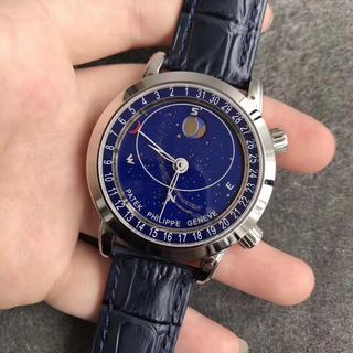 Replica Patek Philippe Grand Complications Sky Moon Celestial 6102P Seiko Factory V2 1:1 best edition,Stainless Steel Blue Dial Swiss 240 LU CL C