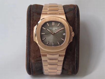 Replica Patek Philippe Nautilus 5711/1R PPF Factory 1:1 Best Edition, Rose Gold, Brown Dial, Rose Gold Bracelet, SWISS Patek Philippe 324SC Automatic Movement