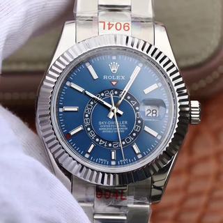 Replica Rolex Sky-Dweller 42mm 326933 Noob Factory Stainless Steel Blue Dial Swiss 9001@ 24 hour GMT Functions/70-hours power reserve