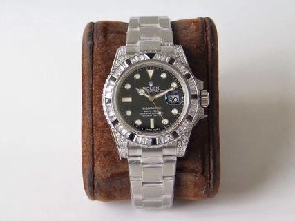 Replica Rolex Submariner Date 116610LN GS Factory 1:1 Best Edition, Stainless Steel 904L & Diamonds, Diamond Bezel, Black Dial, Stainless Steel 904L Bracelet, SWISS ETA 2836-2 Automatic Movement