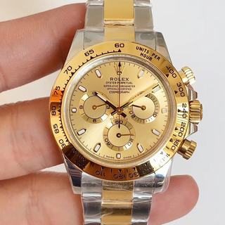 Replica Rolex Daytona Cosmograph 116523 Noob Factory 1:1 Maximum version 904L Stainless Steel 18K Yellow Gold Two-Tone Yellow gold Dial Swiss 4130