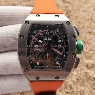 Replica Richard Mille RM011-01 R Mancini Flyback Chronograph KV Factory 1:1 Best Edition, Chronograph, Titanium, Black Skeleton Dial, Orange Nylon Strap, Swiss ETA 7750 Automatic Movement