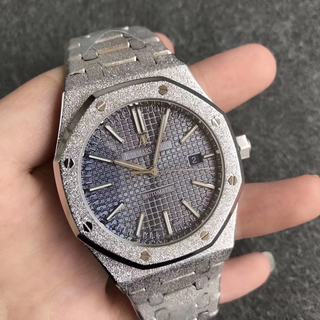 Replica Audemars Piguet Royal Oak Frosted Gold 41MM 15410BC Noob Factory 1:1 Best Edition, Stainless Steel, Black Dial, Stainless Steel Bracelet, SWISS Audemars Piguet 3120 Automatic Movement