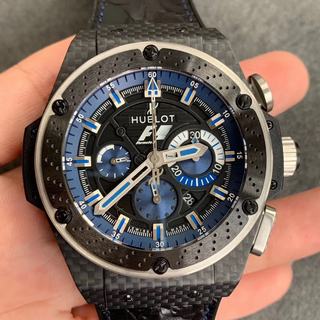Replica Hublot Big Bang King Power F1 Interlagos Limited Edition 703.QM.1129.HR.FIL11 V6 Factory 1:1 Best Edition, Chronograph, Carbon Fiber, Black & Blue Dial, Black Leather Strap, SWISS HUB4100 Automatic Movement