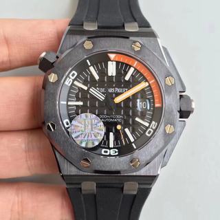 Replica Audemars Piguet Royal Oak Offshore Diver 15706 Real Ceramic V5s JF Best Edition on Rubber Strap A3120
