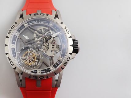 Replica Roger Dubuis Excalibur Spyder Skeleton Flying Tourbillon RDDBEX0479 SIHH2015 JB Factory 1:1 best edition,Titanium alloy Black Dial Swiss RD505