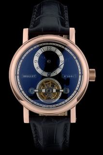 Breguet Classique Complications Rose Gold Case Black Leather Strap 80155