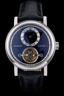 Breguet Classique Complications Stainless Steel Case Black Leather Strap 80158
