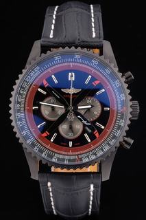 Breitling certifi Black Leather Strap Black Dial Chronograph 80179