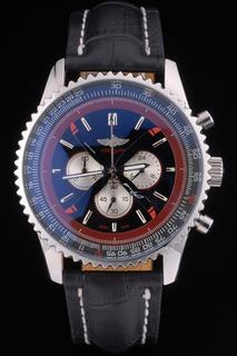 Breitling certifi Black Leather Strap Black Dial Chronograph 80176