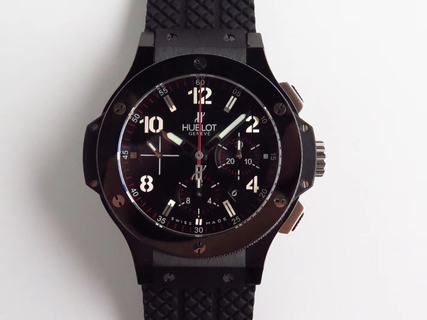 Replica Hublot Big Bang Evolution Black Magic 301.CX.130.RX HBB V6 Factory 1:1 Best Edition, Chronograph, 44MM, Ceramic, Black Dial, Black Rubber Strap, SWISS HUB4100 Automatic Movement