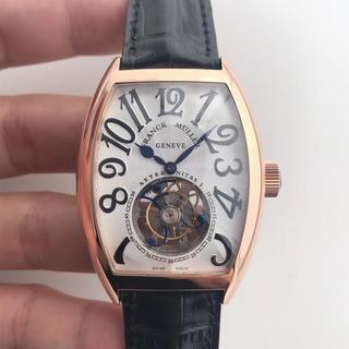 Replica Franck Muller Cintree Curvex Imperial Tourbillon 8880 LH Factory 1:1 Best Edition, Rose gold Stainless Steel, White Dial, Black Leather Strap, SWISS Tourbillon Manual Winding