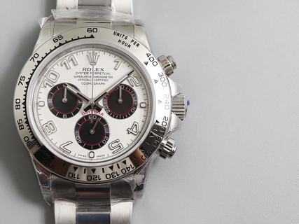 Replica Rolex Daytona Cosmograph 116520 JH Factory 1:1 best edition Stainless Steel 316L White Dial , Stainless Steel Bracelet Swiss 4130 Run 6@SEC