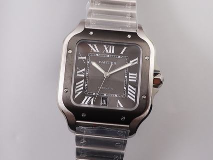 Replica Cartier Santos De Cartier 40MM V6 Factory SS Anthracite Dial M9015