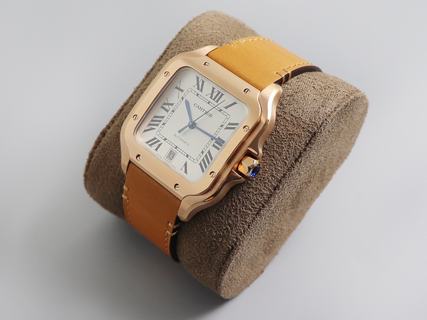 Replica Cartier Santos De Cartier WGSA0011 V6 Factory 40MM Rose Gold White Dial M9015