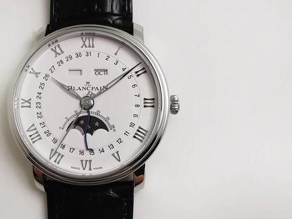 Blancpain Villeret 6654A-1127-55B OM factory 1:1 best edition, V2 Stainless Steel White Dial Swiss 6654,All functions are the same as the original!