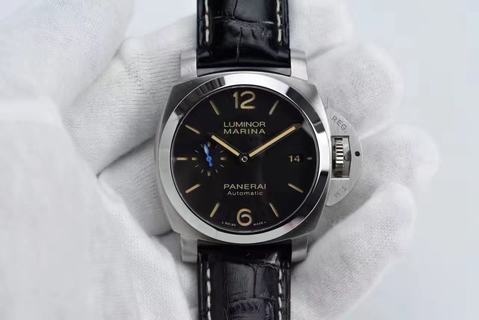 Replica Panerai Luminor Marina 1950 3 Days Automatic Acciaio PAM 1392 ZF Factory 1:1 Best Edition, 42MM, Stainless Steel, Black Dial, Black Leather Strap, SWISS Panerai P9010 Automatic Movement