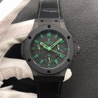 Replica Hublot Big Bang All Black Green 301.CI.1190.GR.ABG11 HBB Factory V6 1:1 Best Edition, Chronograph, 44MM, Ceramic, Ceramic Bezel, Black Dial, Black Leather Strap, SWISS HUB4100 Automatic Movement