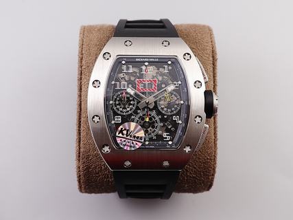 Replica Richard Mille RM011 Chrono KV Factory V3 Latest Maximum version SS Black Dial Swiss 7750